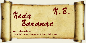 Neda Baranac vizit kartica